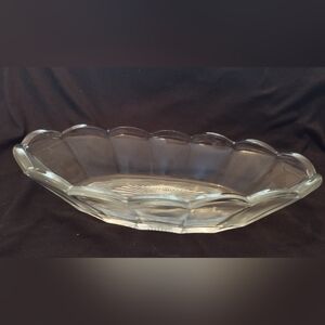 VTG Colonial Clear Oval Relish Dish With Scalloped Edges